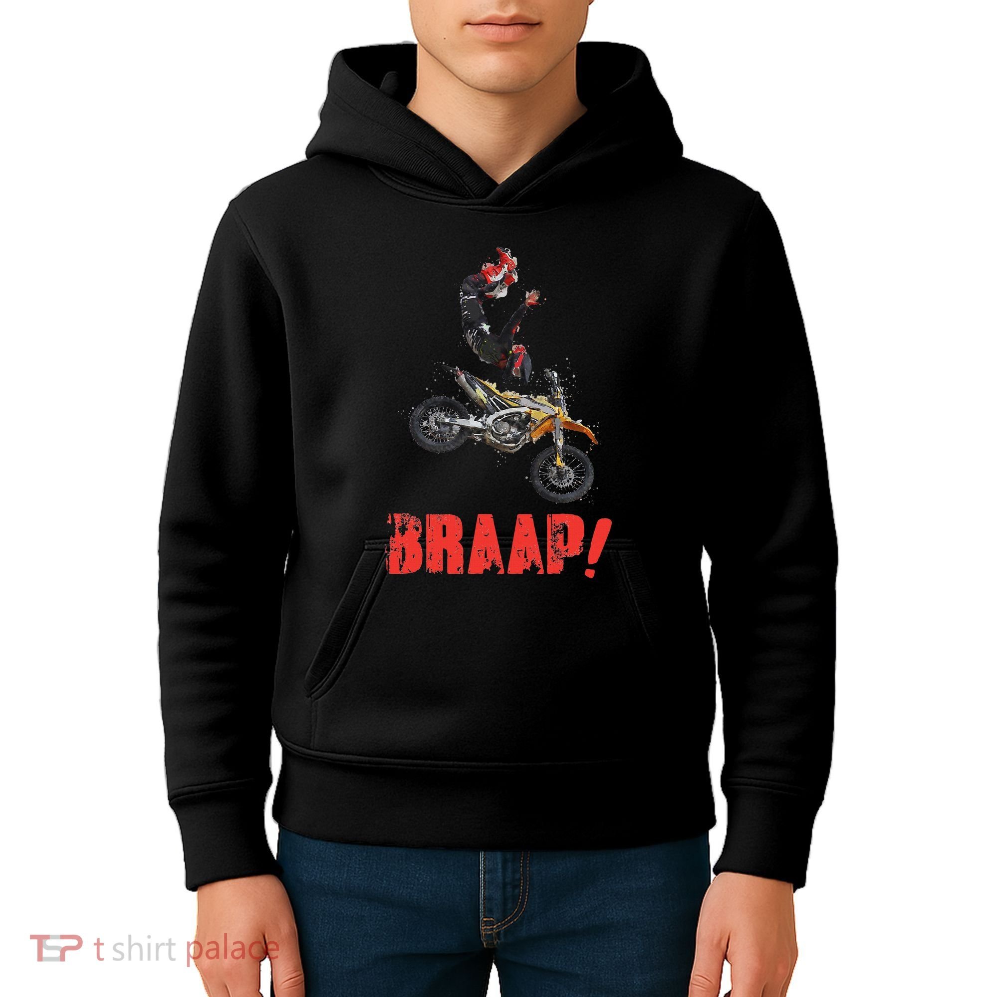 Braap Brap Braaap Dirt Bike Motorcross Kids Hoodie