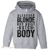 Bleached Blonde Bad Built Butch Body Meme Toddler Hoodie thumb 0