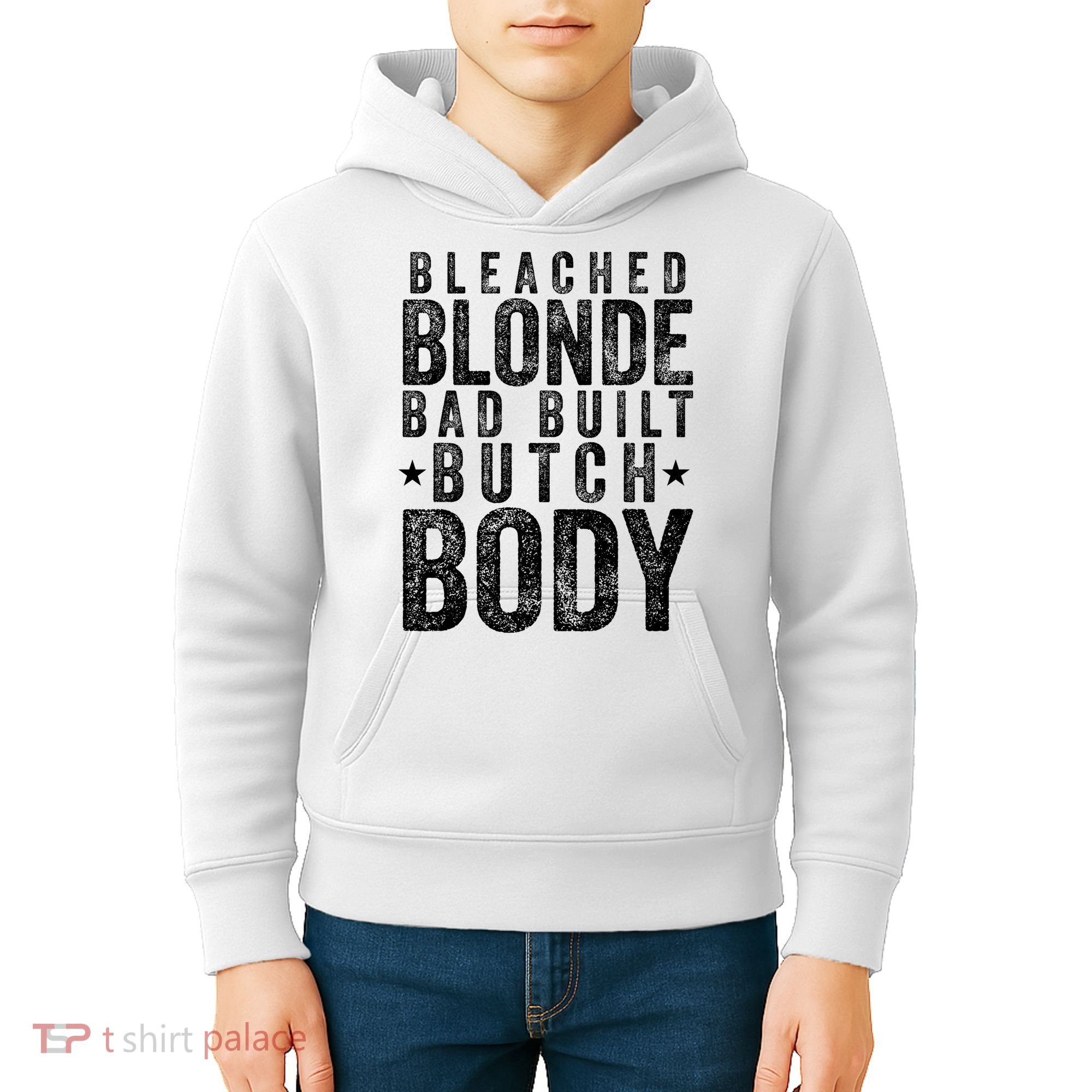 Bleached Blonde Bad Built Butch Body Meme Kids Hoodie