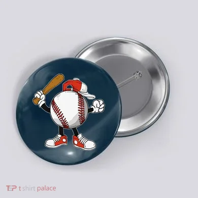 Baseball Boy Button