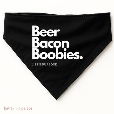 Beer Bacon Boobies Premium USA-Made Doggie Bandana