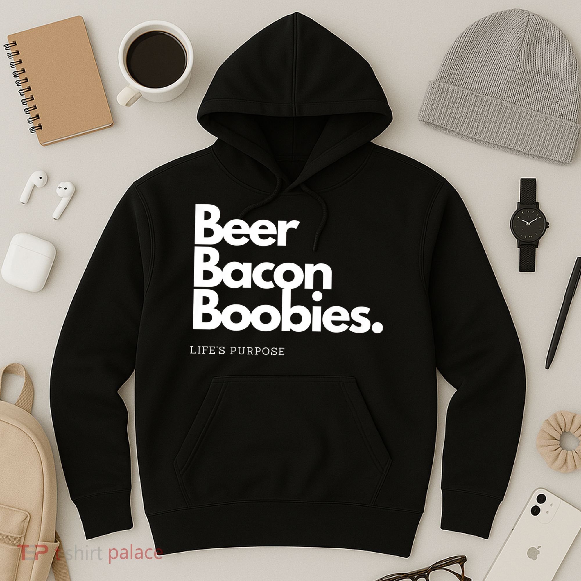 Beer Bacon Boobies Premium Hoodie