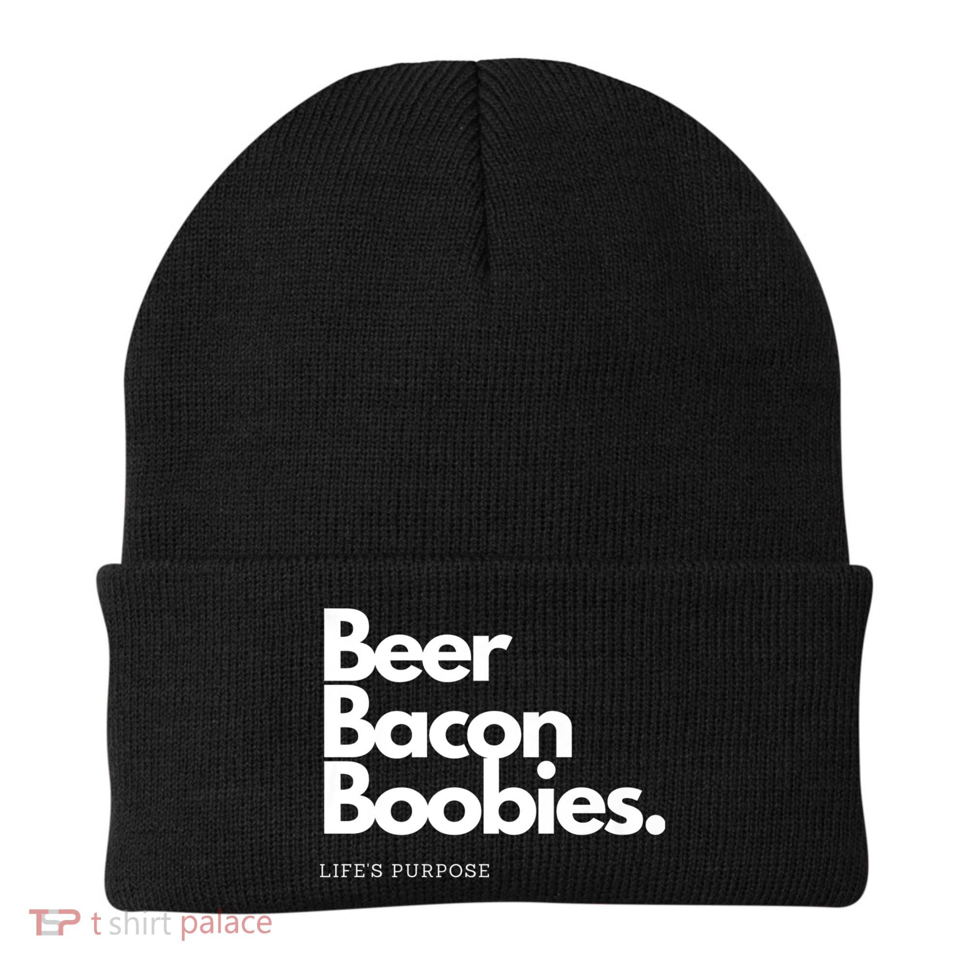 Beer Bacon Boobies Premium Beanie