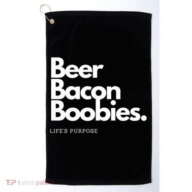 Beer Bacon Boobies Premium Golf Towel