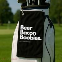 Beer Bacon Boobies Premium Golf Towel thumb 2