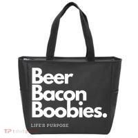 Beer Bacon Boobies Premium Tote Bag thumb 0