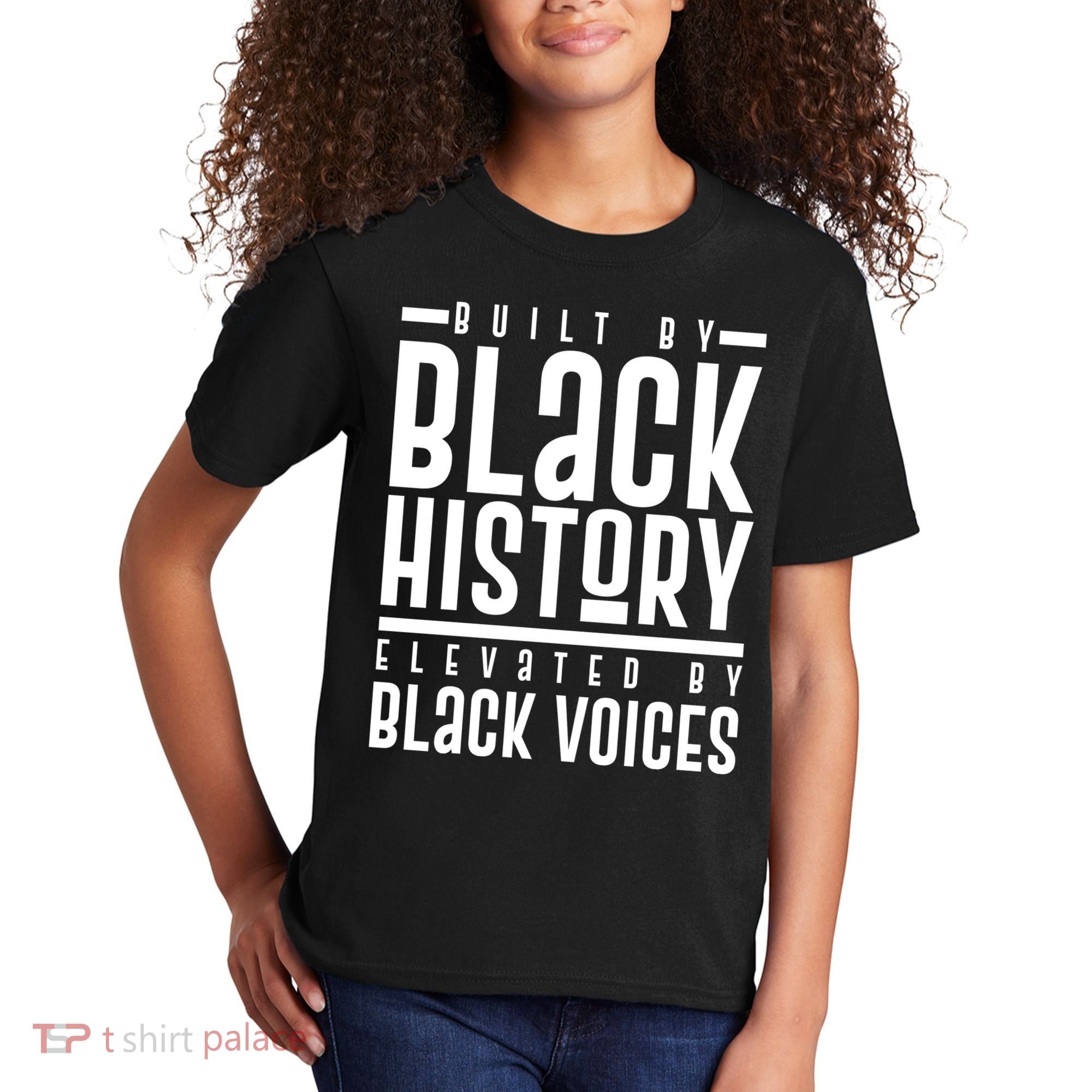 Built By Black History Elevated By Black Voices Kids T-Shirt