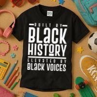 Built By Black History Elevated By Black Voices Kids T-Shirt thumb 3