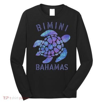 Bimini, Bahamas Beach Design Souvenir Illustration Long Sleeve Shirt