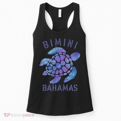 Bimini, Bahamas Beach Design Souvenir Illustration Women's Tank Top