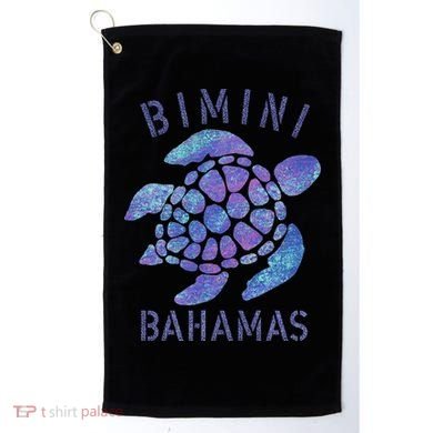 Bimini, Bahamas Beach Design Souvenir Illustration Golf Towel