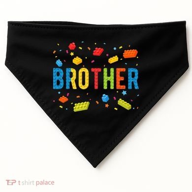 Brother Building Blocks Birthday USA-Made Doggie Bandana