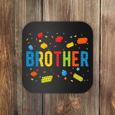 Brother Building Blocks Birthday Coaster