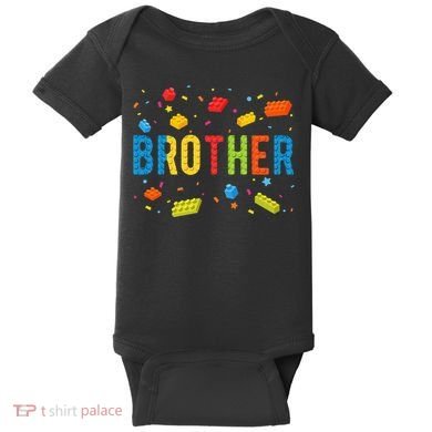 Brother Building Blocks Birthday Baby Bodysuit