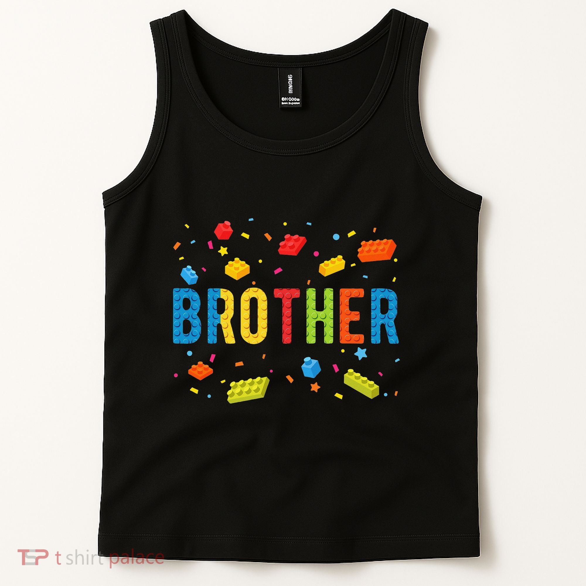 Brother Building Blocks Birthday Tank Top