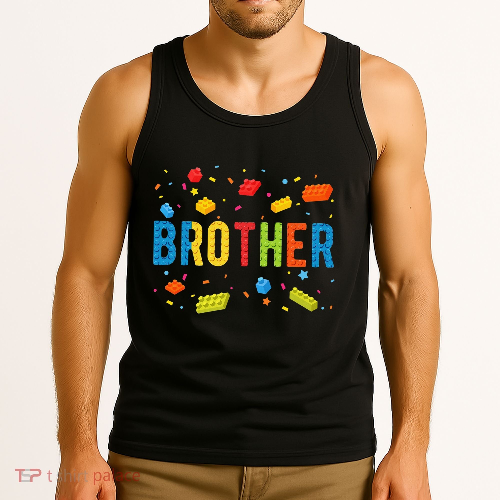 Brother Building Blocks Birthday Tank Top