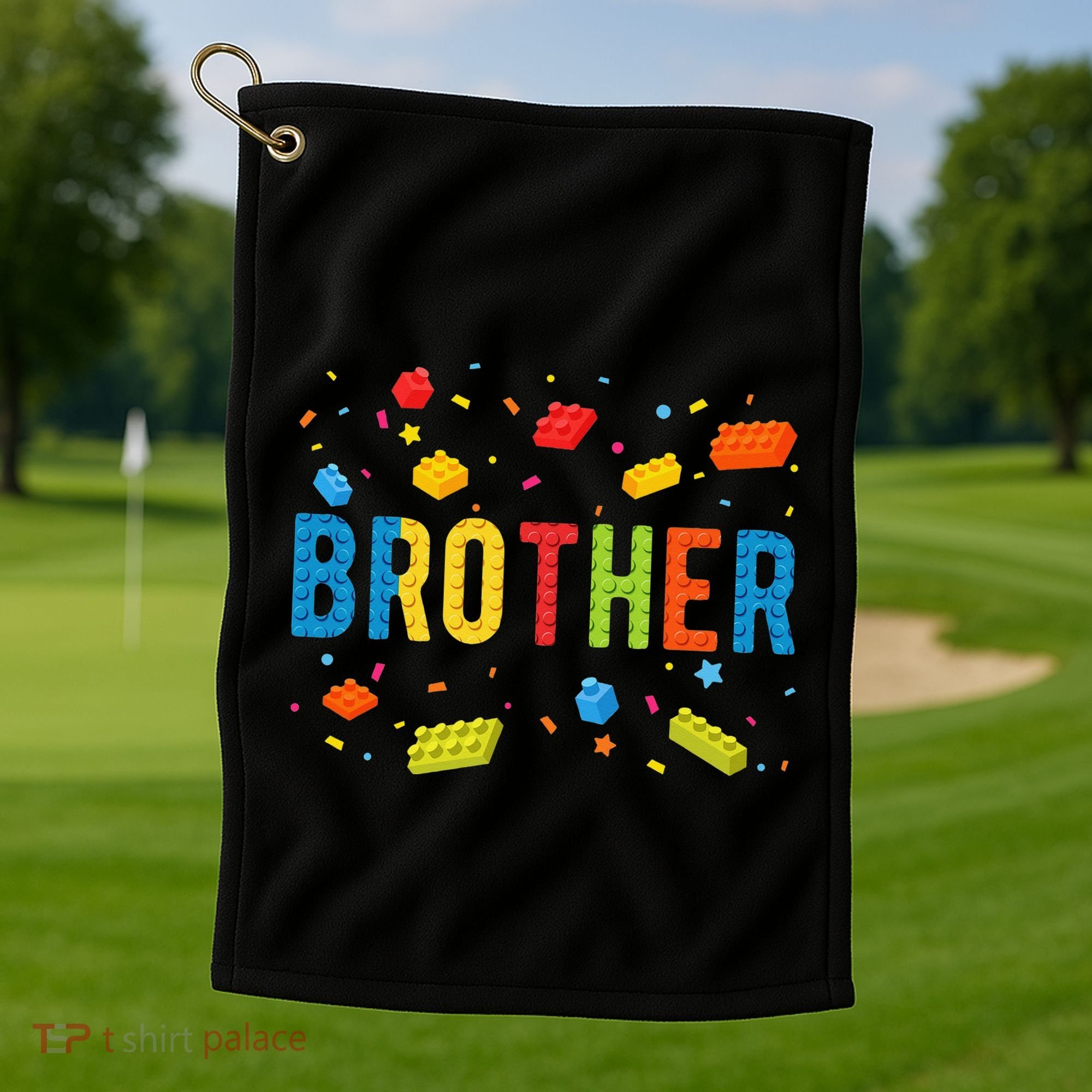 Brother Building Blocks Birthday Golf Towel