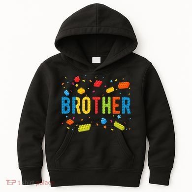 Brother Building Blocks Birthday Kids Hoodie