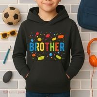 Brother Building Blocks Birthday Kids Hoodie thumb 2