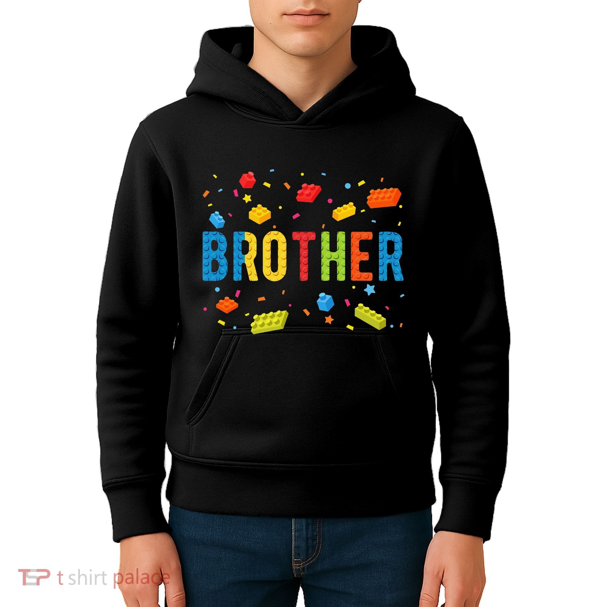 Brother Building Blocks Birthday Kids Hoodie