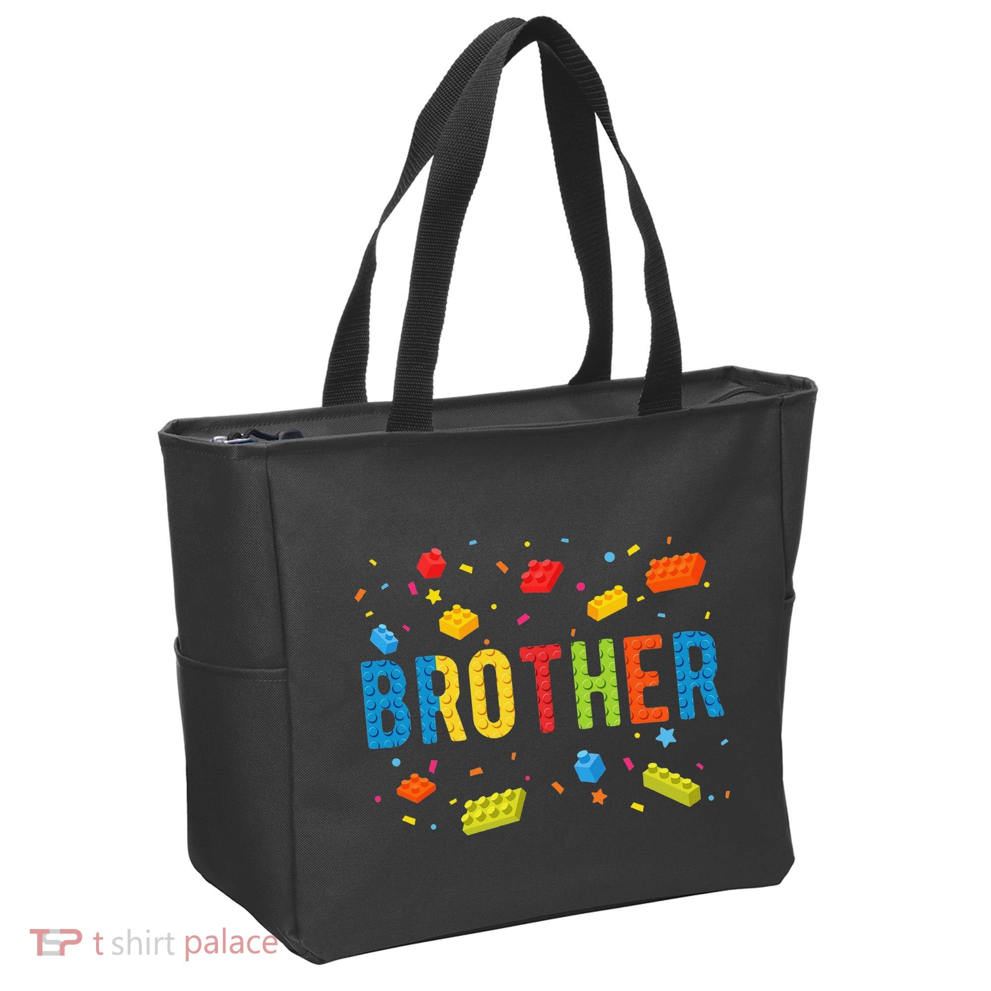 Brother Building Blocks Birthday Tote Bag
