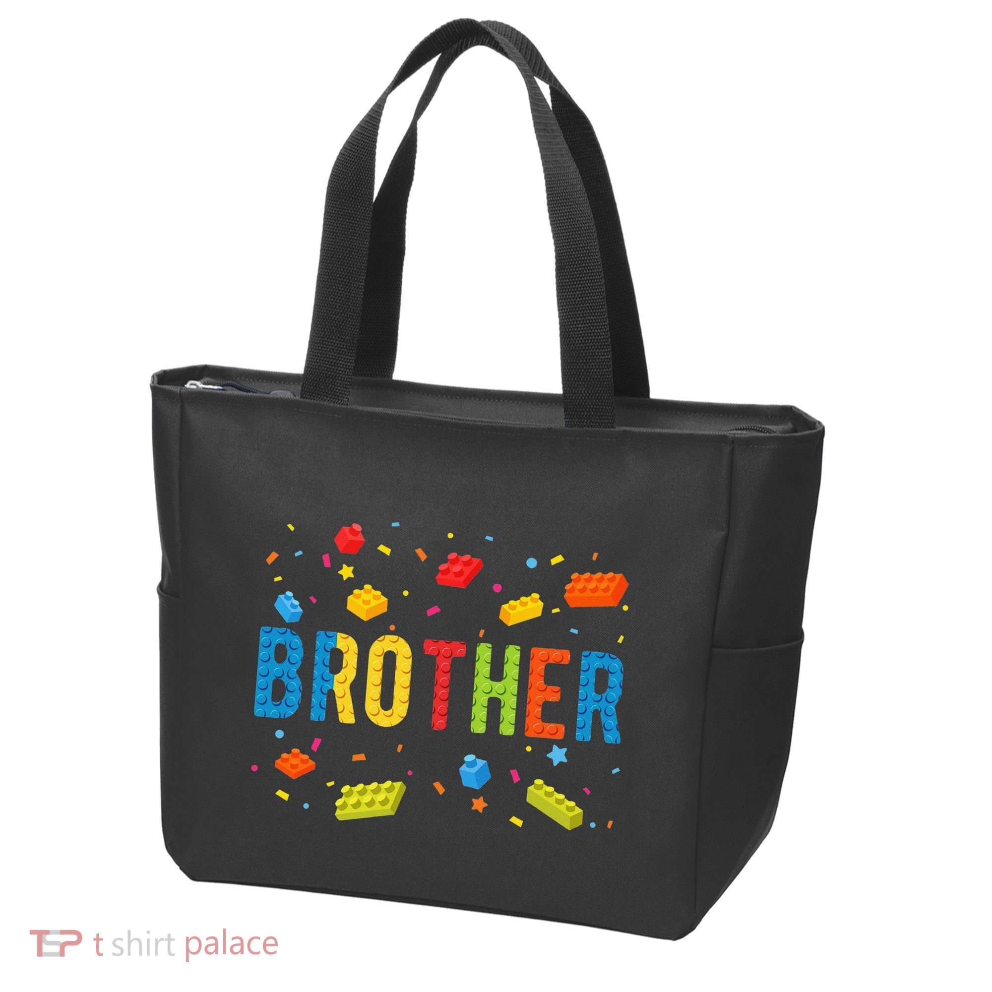Brother Building Blocks Birthday Tote Bag