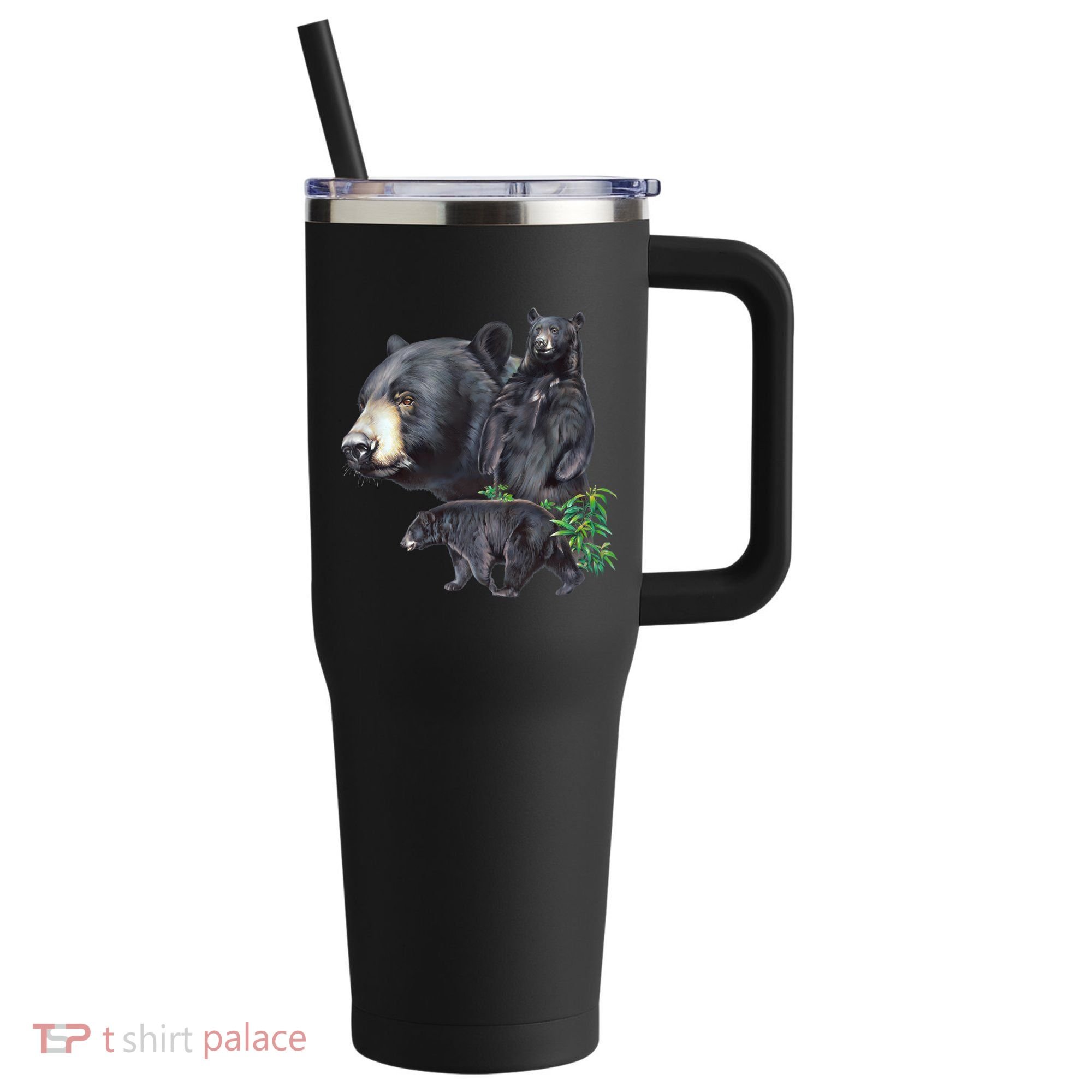 Black Bears 40oz Vacuum Insulated Stainless Steel Travel Tumbler