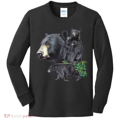 Black Bears Kids Long Sleeve Shirt