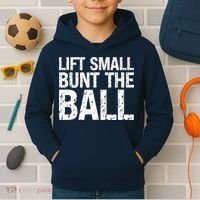 Baseball Batter Batting Strategy Lift Small Bunt The Ball Kids Hoodie thumb 2