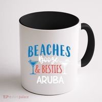 Beaches Booze Besties Bachelorette Aruba Trip Gift Coffee Mug thumb 1