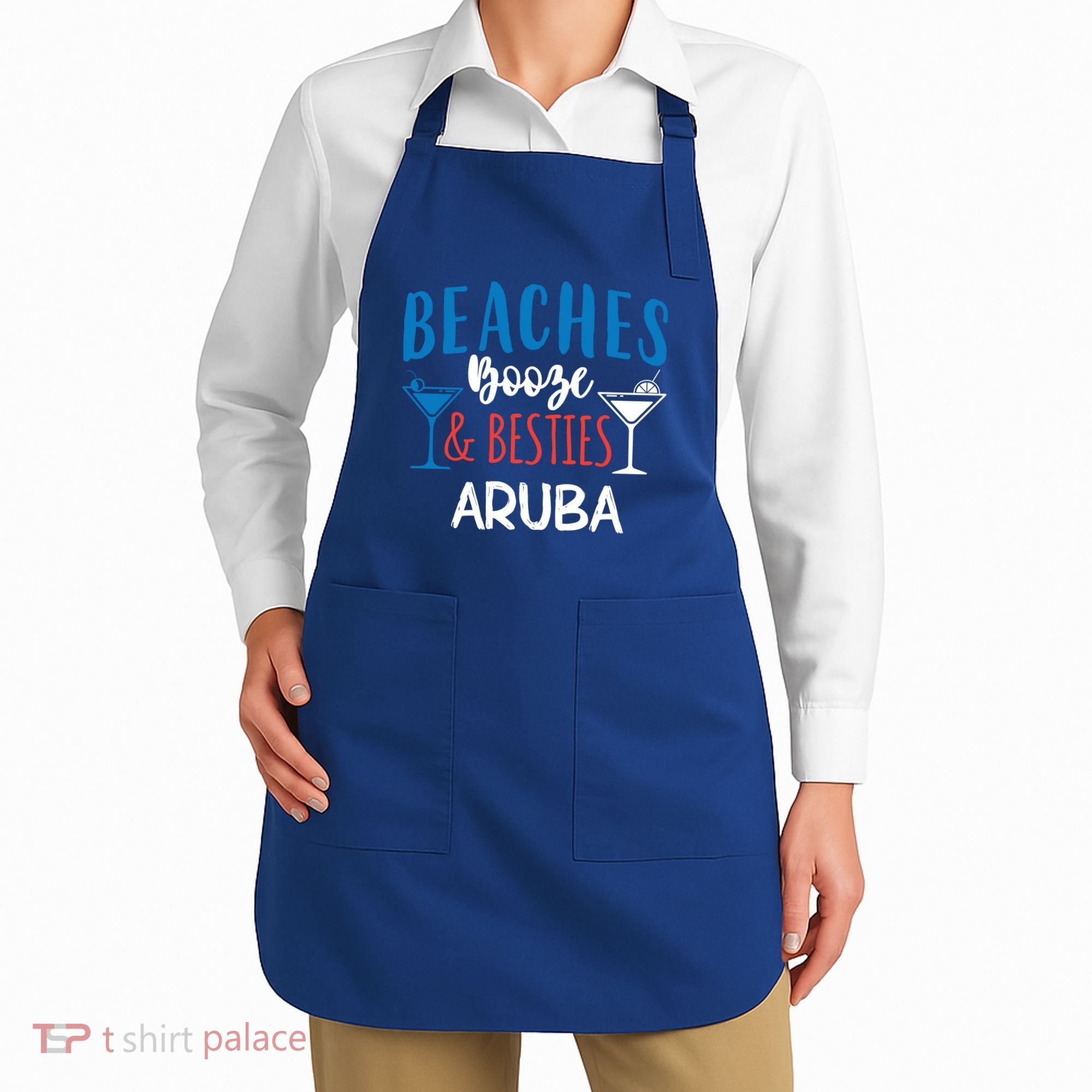 Beaches Booze Besties Bachelorette Aruba Trip Gift Apron