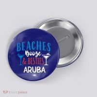 Beaches Booze Besties Bachelorette Aruba Trip Gift Button thumb 0