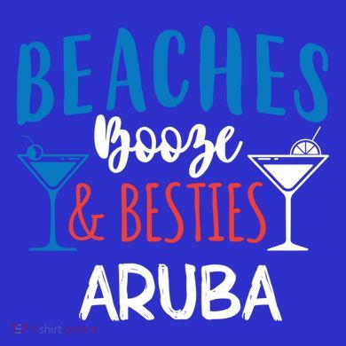 Beaches Booze Besties Bachelorette Aruba Trip Gift Button
