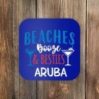 Beaches Booze Besties Bachelorette Aruba Trip Gift Coaster thumb 0