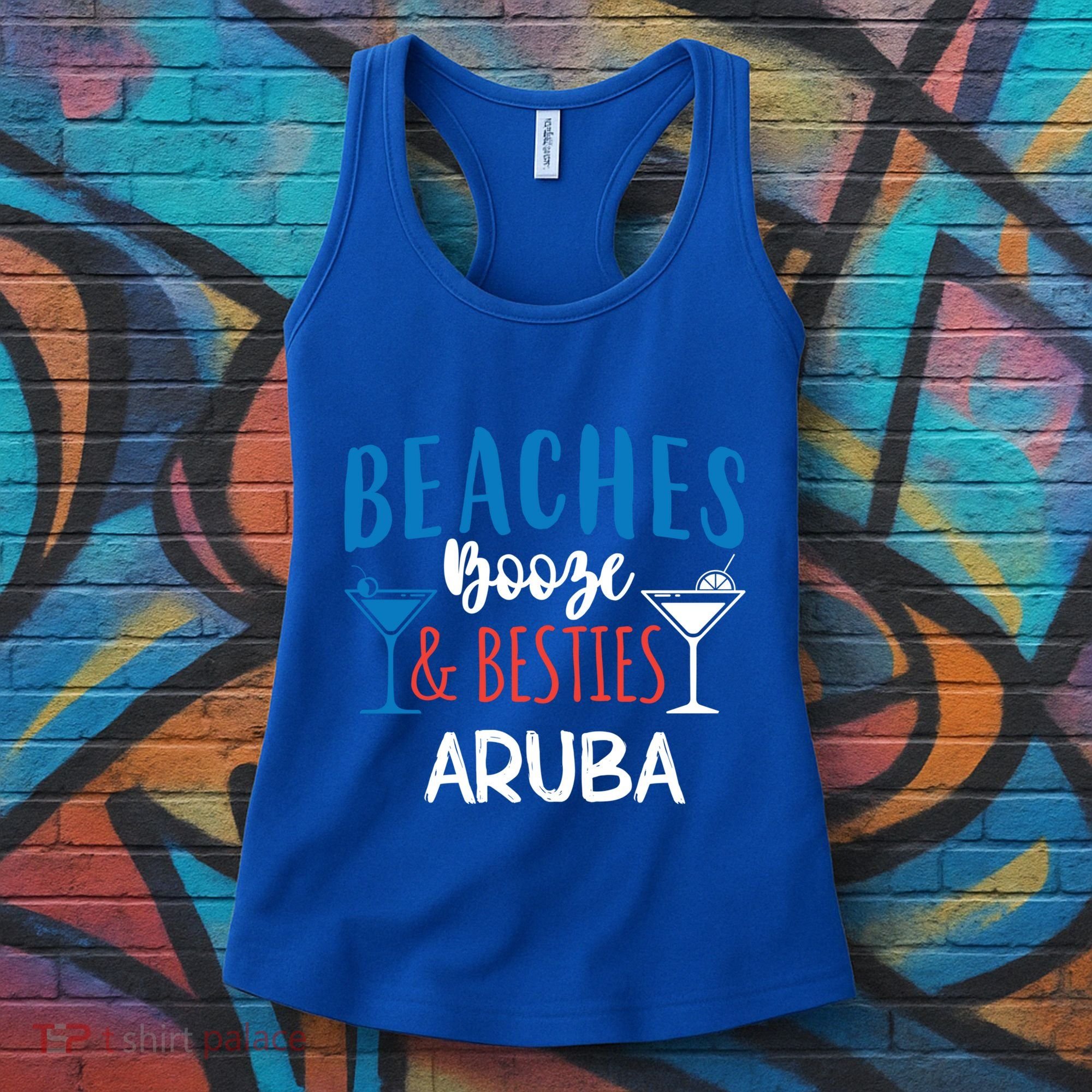 Beaches Booze Besties Bachelorette Aruba Trip Gift Women's Tank Top