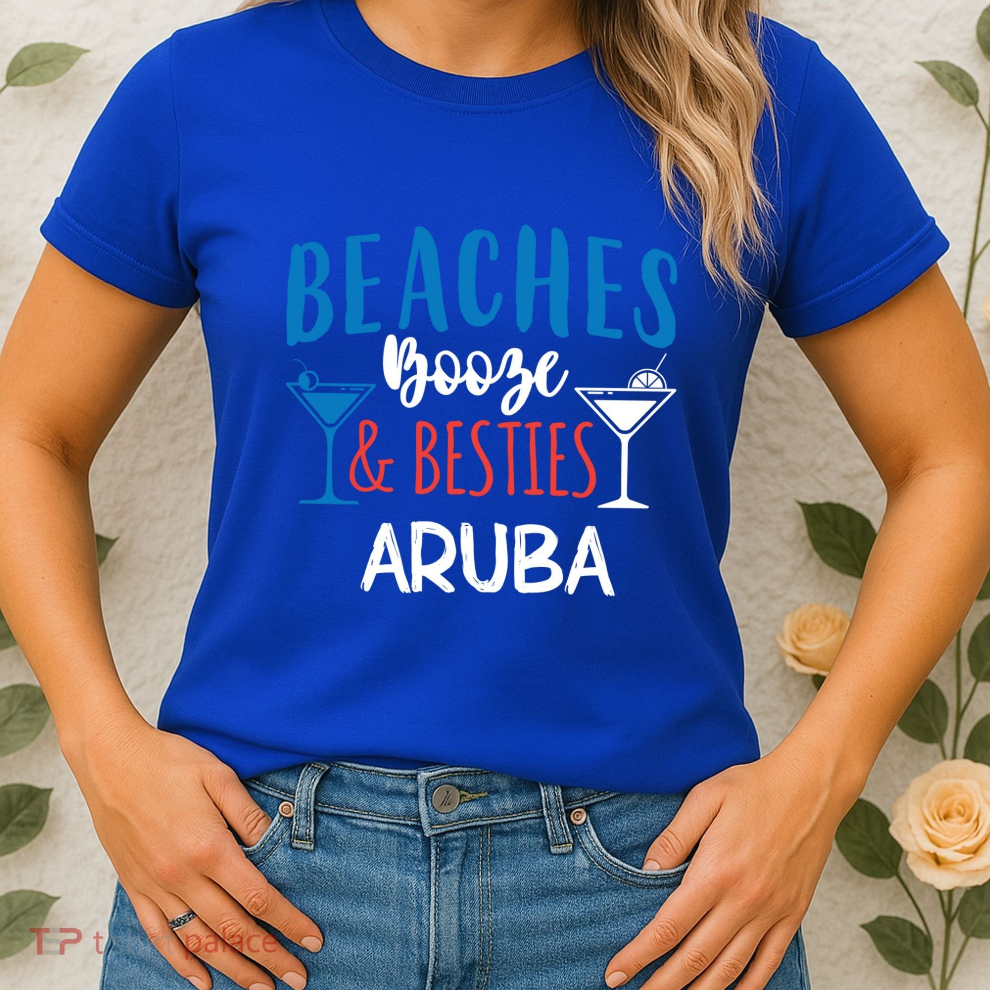 Beaches Booze Besties Bachelorette Aruba Trip Gift Women's T-Shirt