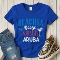 Beaches Booze Besties Bachelorette Aruba Trip Gift Women's T-Shirt thumb 3
