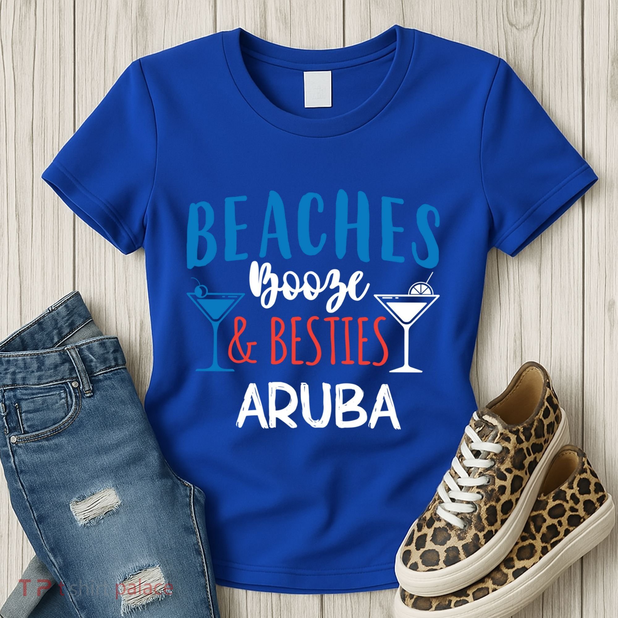Beaches Booze Besties Bachelorette Aruba Trip Gift Women's T-Shirt