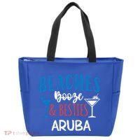 Beaches Booze Besties Bachelorette Aruba Trip Gift Tote Bag thumb 0