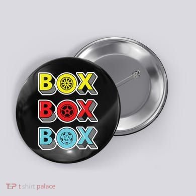 Box Box Box Retro Vintage Racing Button