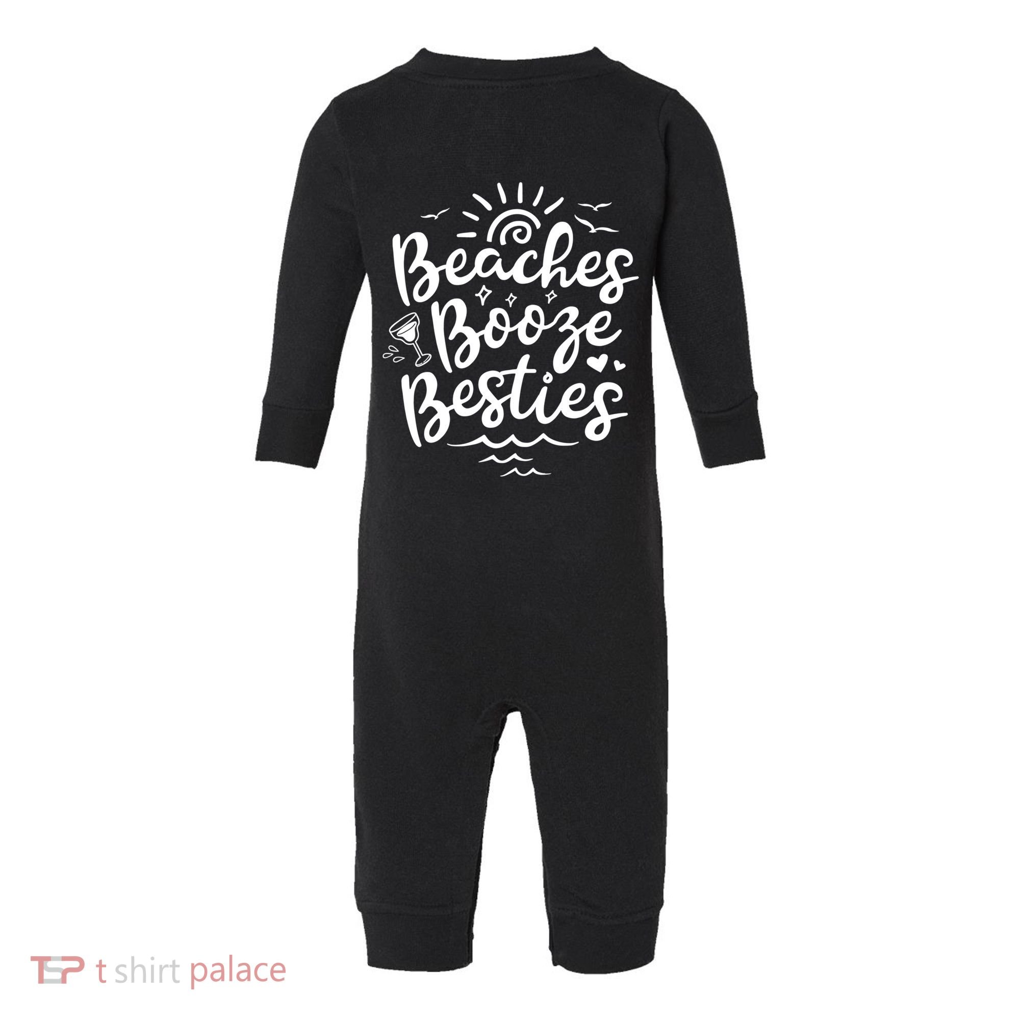 Beaches Booze Besties Summer Best Friend Vacation Gift Infant Fleece One Piece