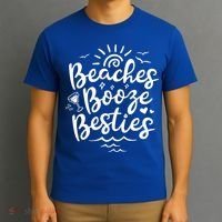 Beaches Booze Besties Summer Best Friend Vacation Gift T-Shirt thumb 3
