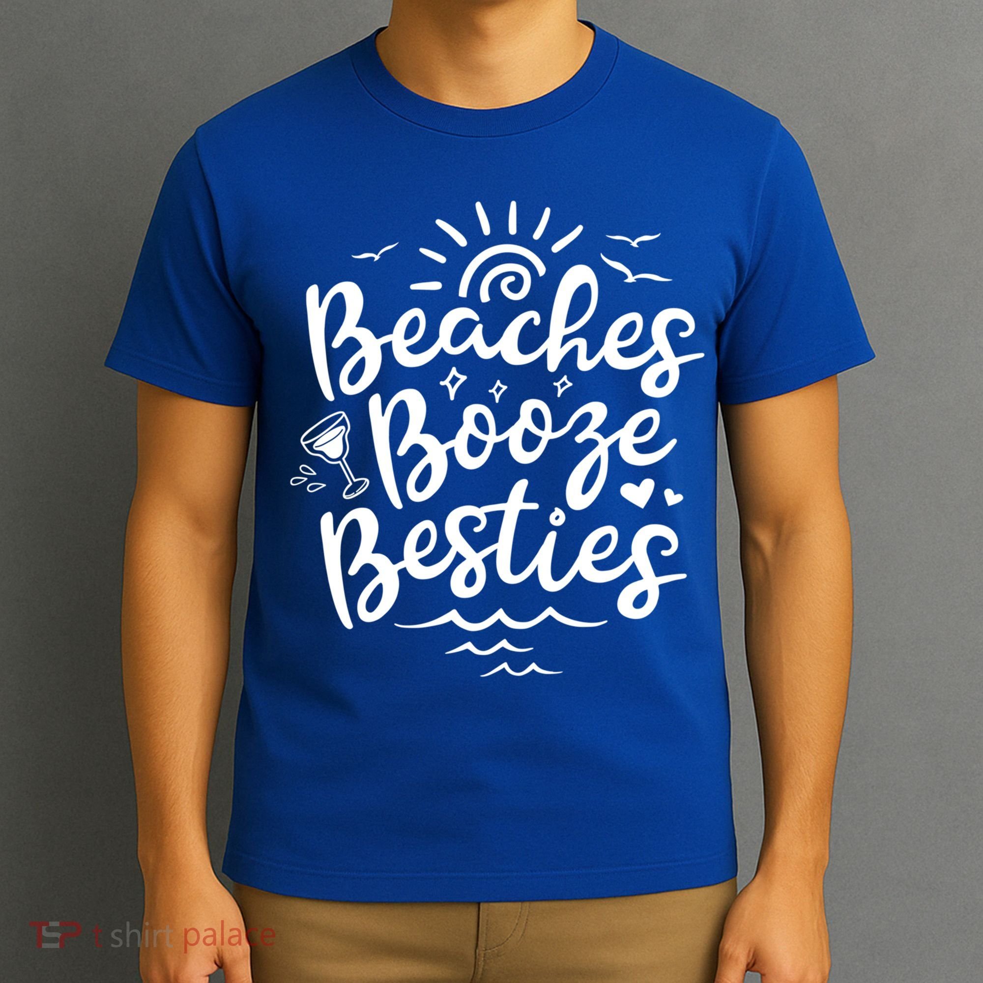 Beaches Booze Besties Summer Best Friend Vacation Gift T-Shirt