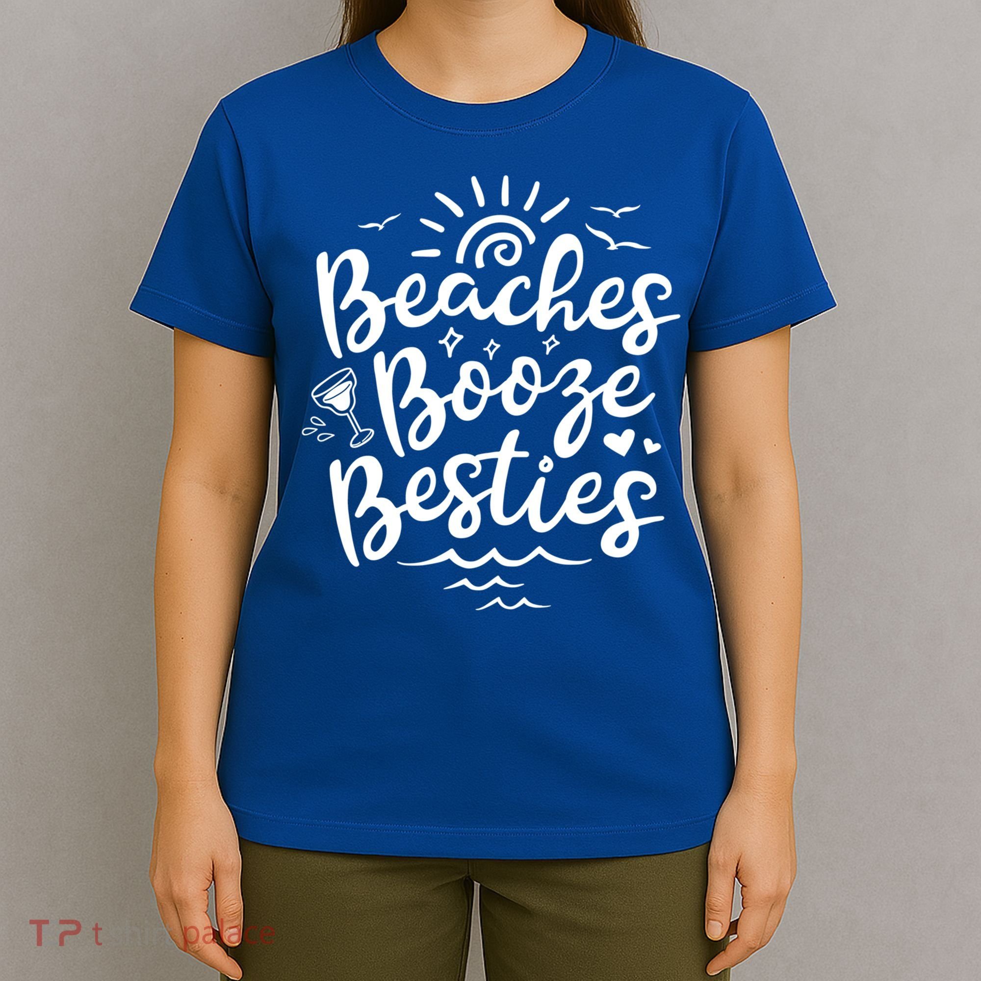 Beaches Booze Besties Summer Best Friend Vacation Gift T-Shirt