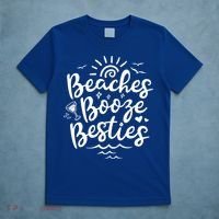 Beaches Booze Besties Summer Best Friend Vacation Gift T-Shirt thumb 5