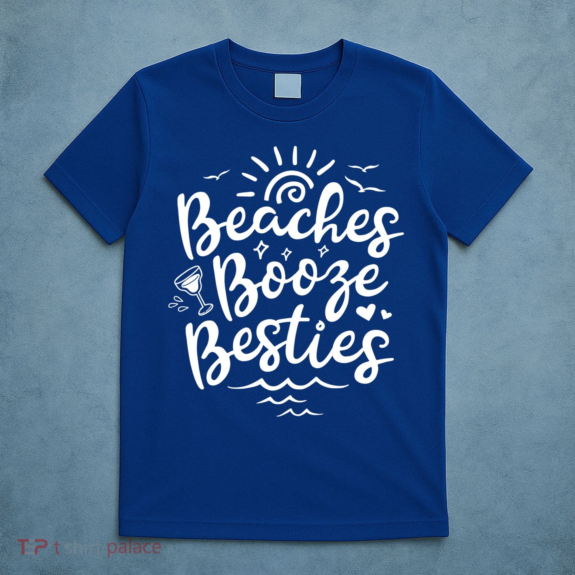 Beaches Booze Besties Summer Best Friend Vacation Gift T-Shirt
