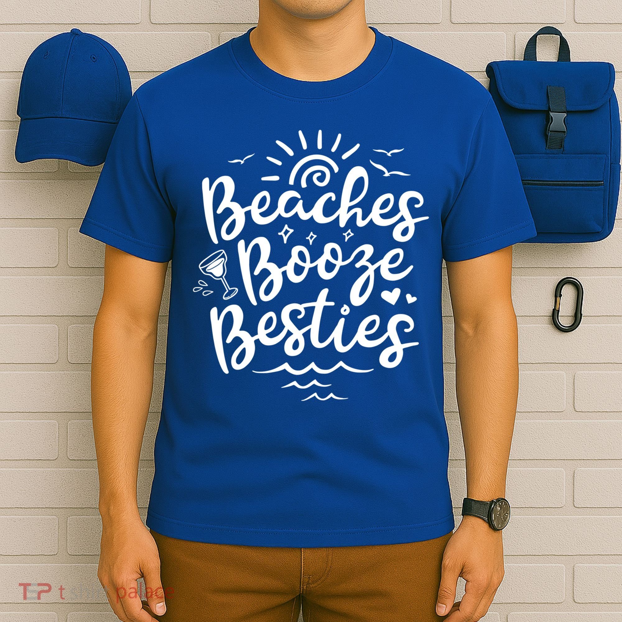 Beaches Booze Besties Summer Best Friend Vacation Gift T-Shirt