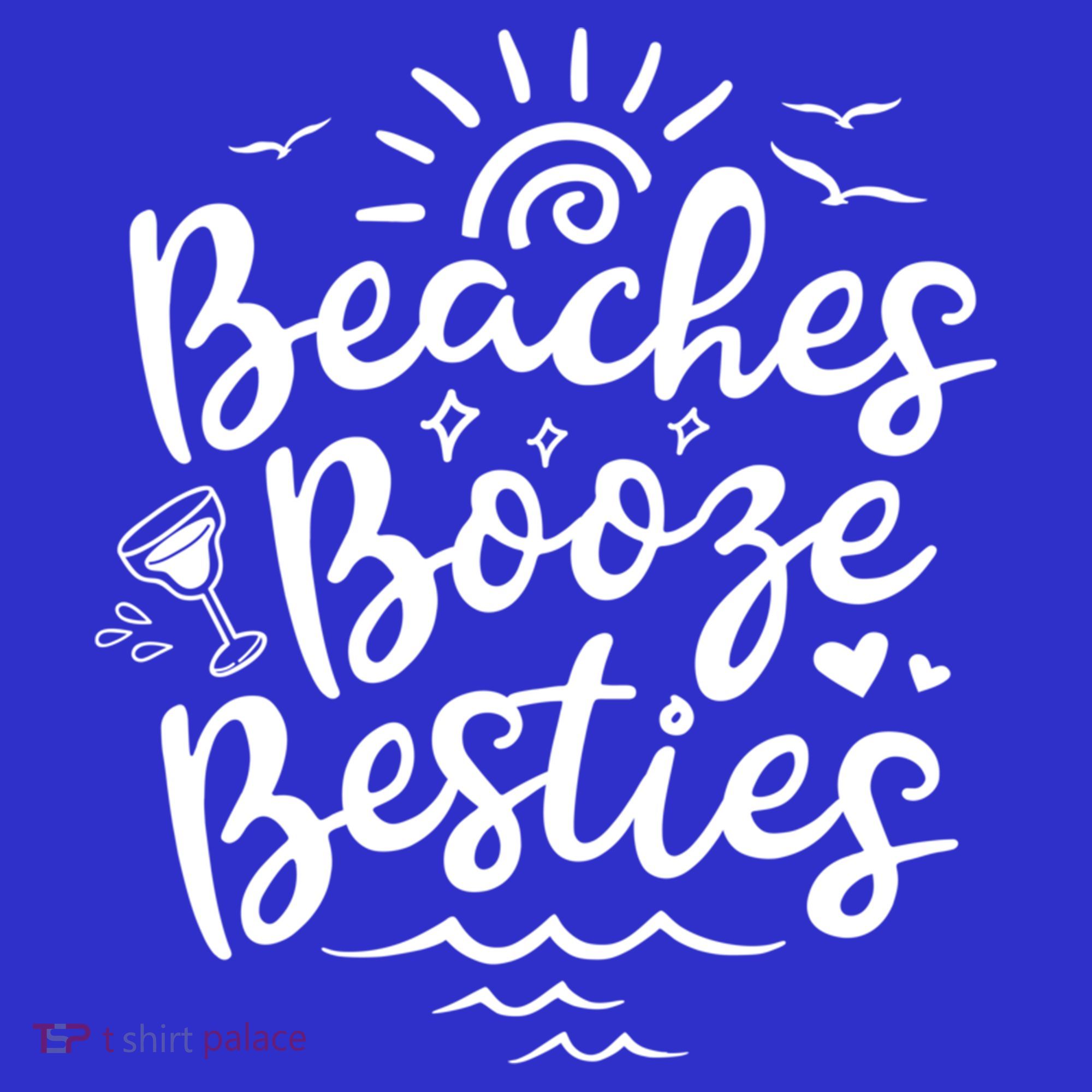 Beaches Booze Besties Summer Best Friend Vacation Gift T-Shirt