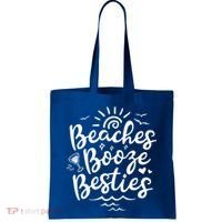Beaches Booze Besties Summer Best Friend Vacation Gift Tote Bag thumb 0