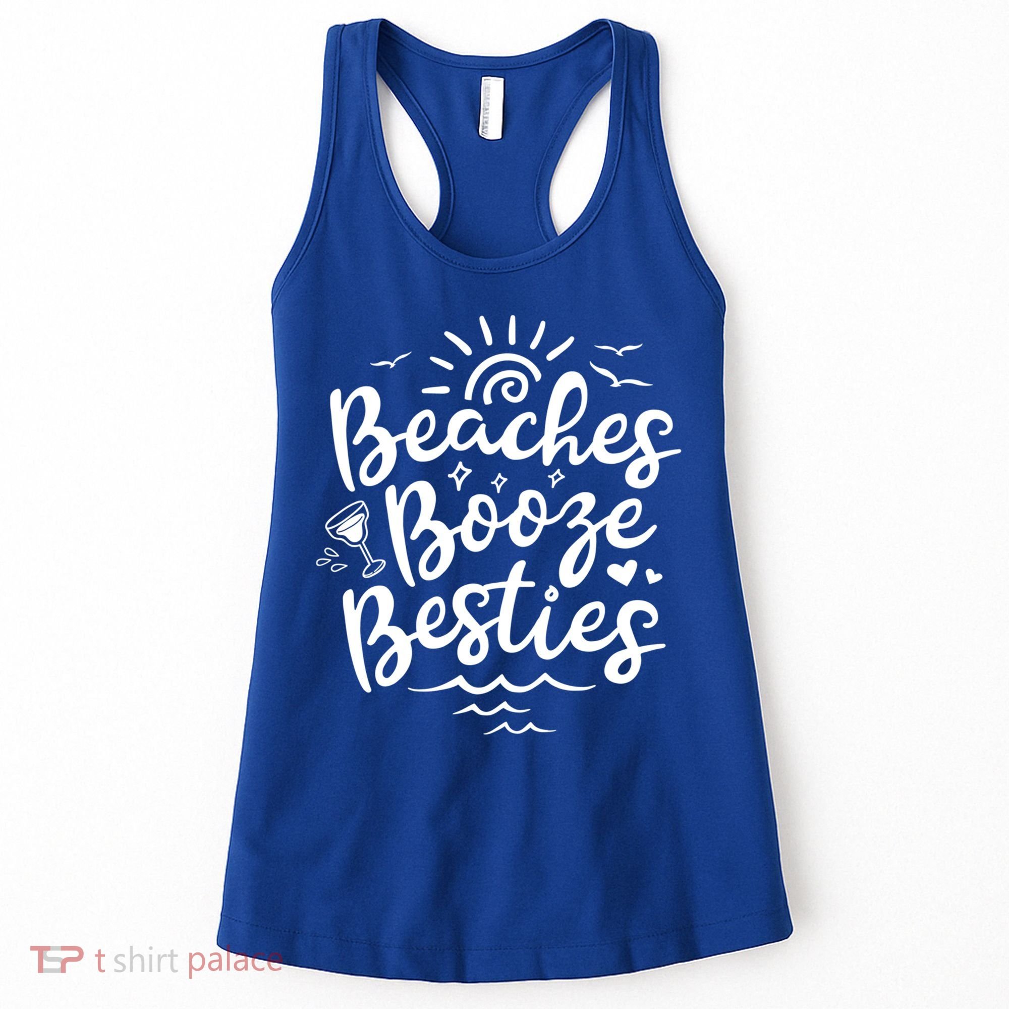 Beaches Booze Besties Summer Best Friend Vacation Gift Women's Tank Top